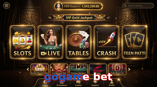 Main screen of Gogame Bet casino page for PK players