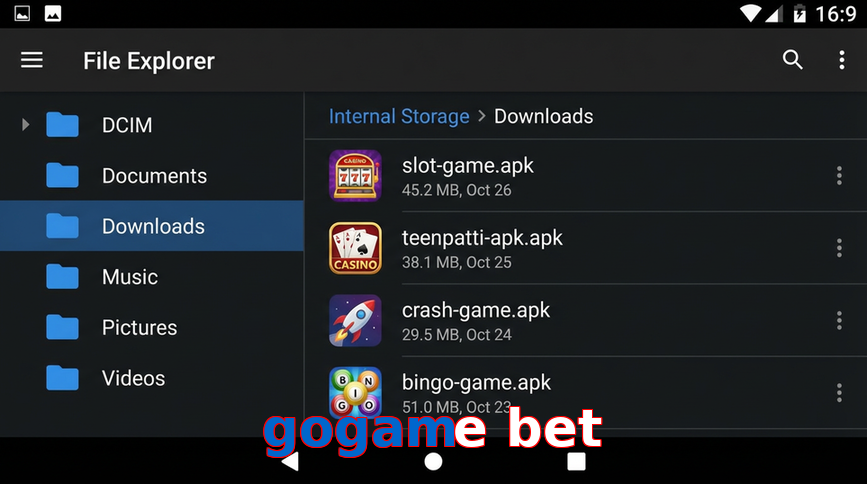 Main screen of Gogame Bet gameapk page for PK players
