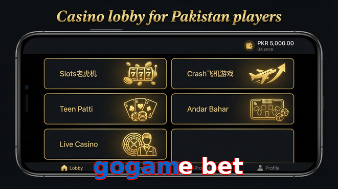 Lobby view of Gogame Bet for Pakistan users
